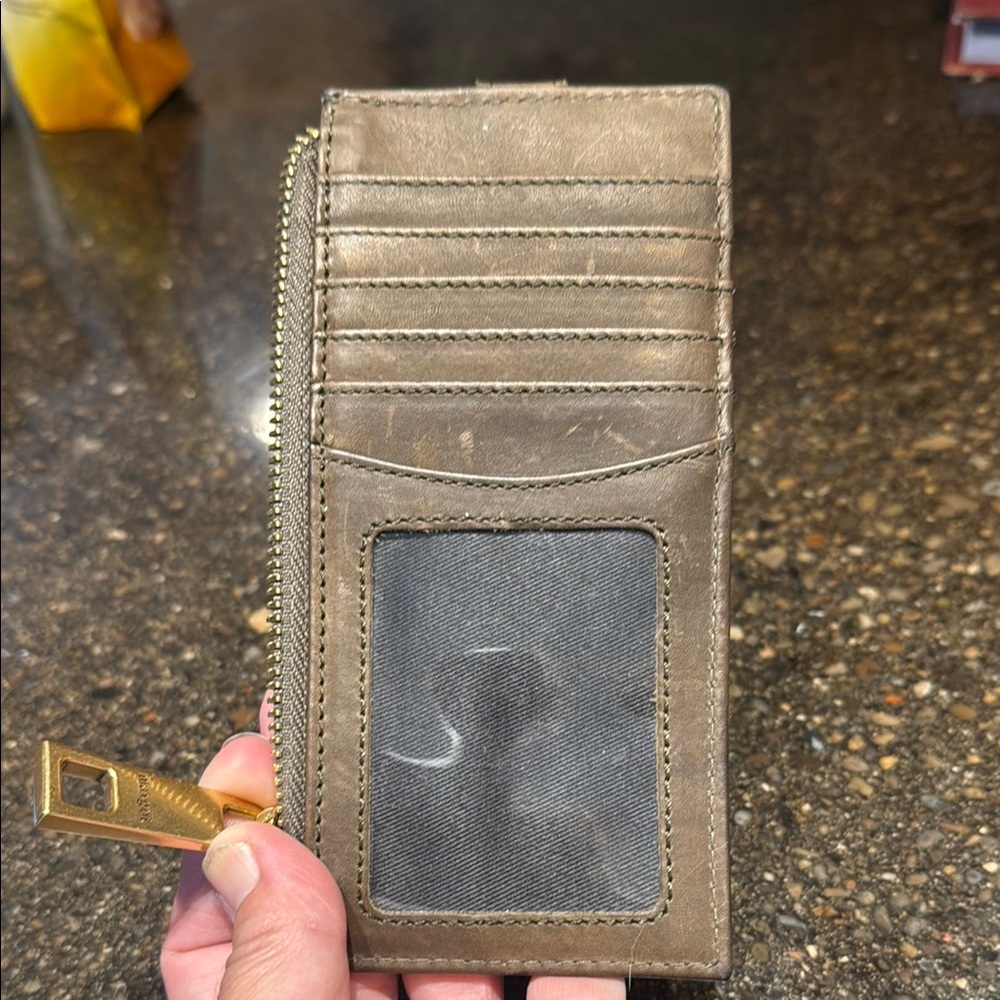 Elegant Brown Leather Change Purse & Card Holder